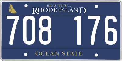RI license plate 708176