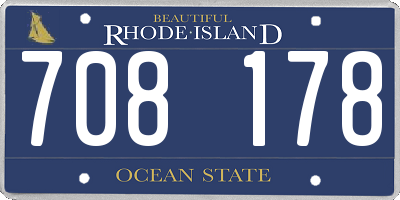 RI license plate 708178