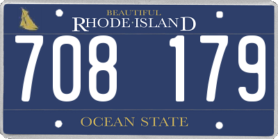 RI license plate 708179
