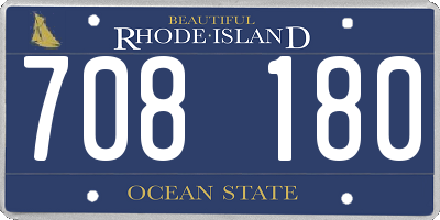 RI license plate 708180