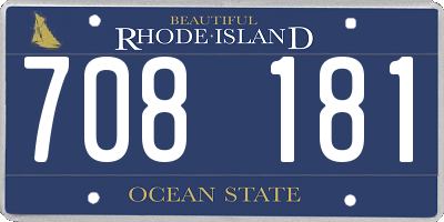 RI license plate 708181