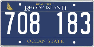 RI license plate 708183