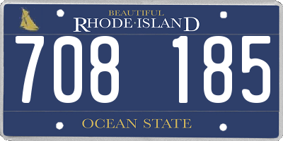 RI license plate 708185