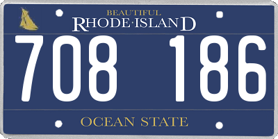 RI license plate 708186