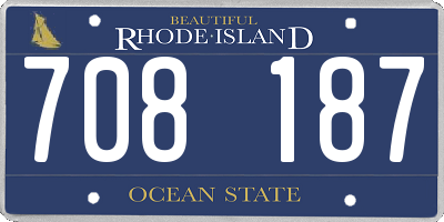 RI license plate 708187
