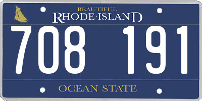 RI license plate 708191