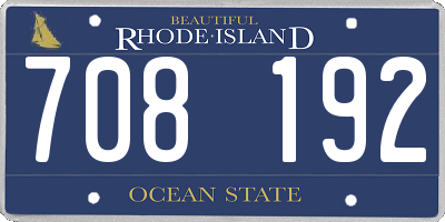 RI license plate 708192