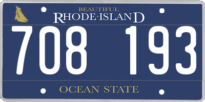 RI license plate 708193