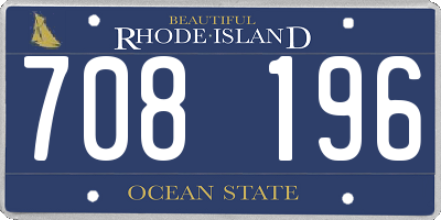 RI license plate 708196