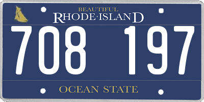 RI license plate 708197