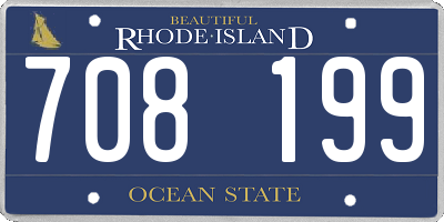 RI license plate 708199
