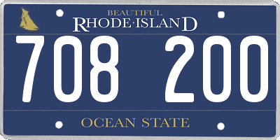 RI license plate 708200