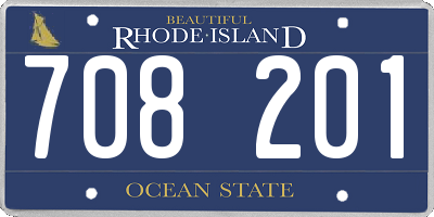 RI license plate 708201