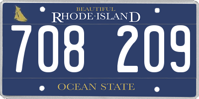 RI license plate 708209