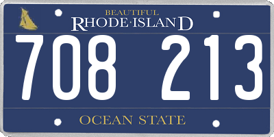 RI license plate 708213