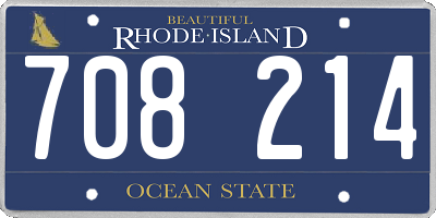 RI license plate 708214