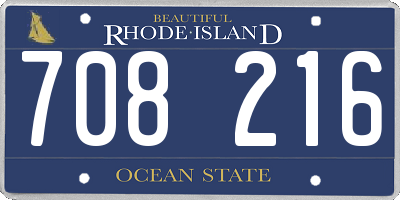 RI license plate 708216