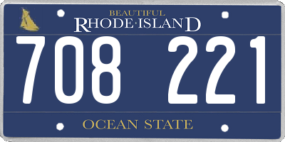 RI license plate 708221
