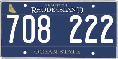 RI license plate 708222