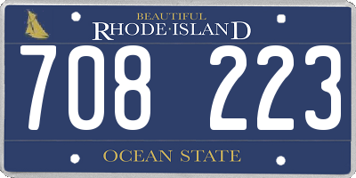 RI license plate 708223