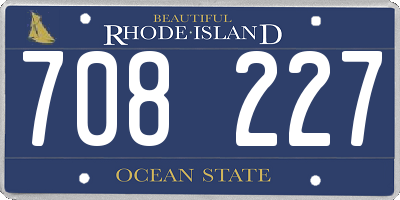 RI license plate 708227