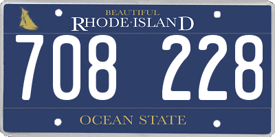 RI license plate 708228