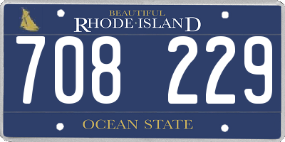 RI license plate 708229