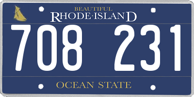RI license plate 708231