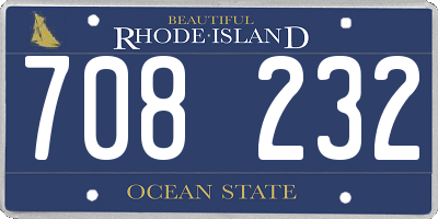 RI license plate 708232