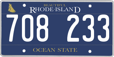 RI license plate 708233