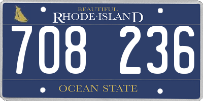 RI license plate 708236