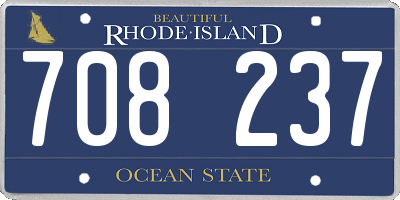 RI license plate 708237