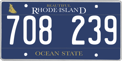 RI license plate 708239