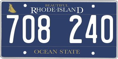 RI license plate 708240