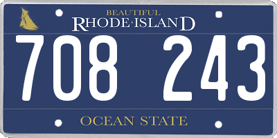 RI license plate 708243