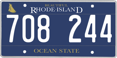 RI license plate 708244