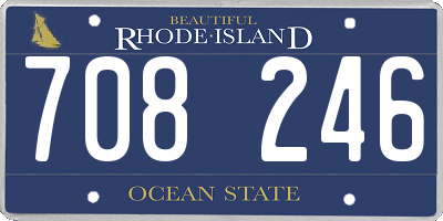 RI license plate 708246
