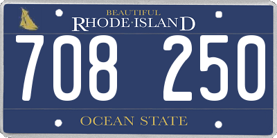 RI license plate 708250