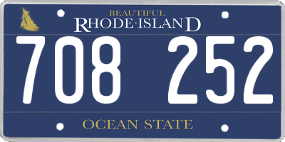 RI license plate 708252