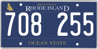 RI license plate 708255