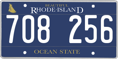 RI license plate 708256