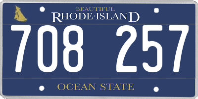 RI license plate 708257