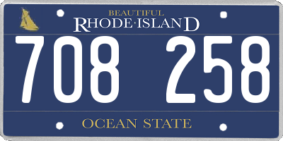 RI license plate 708258