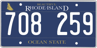 RI license plate 708259