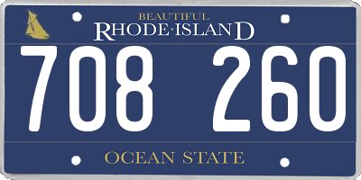 RI license plate 708260