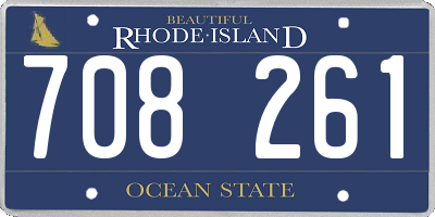RI license plate 708261