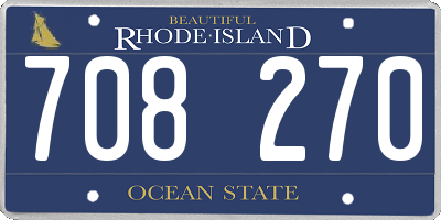 RI license plate 708270