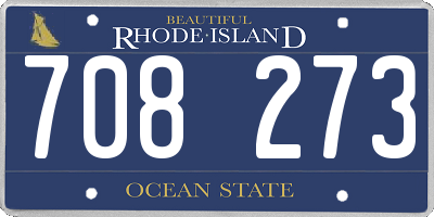 RI license plate 708273