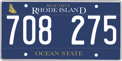 RI license plate 708275