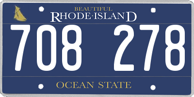 RI license plate 708278
